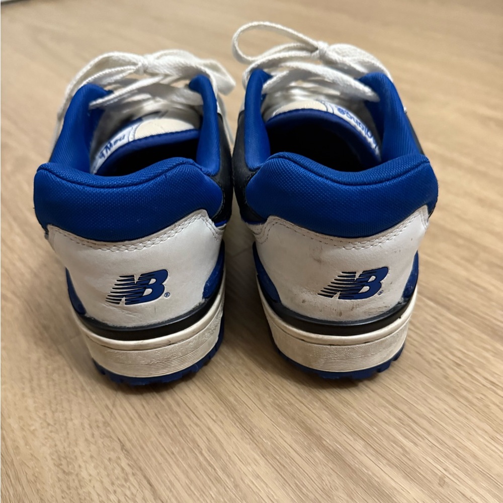 New Balance White and Blue 550 Sneakers - Picture 4 of 8